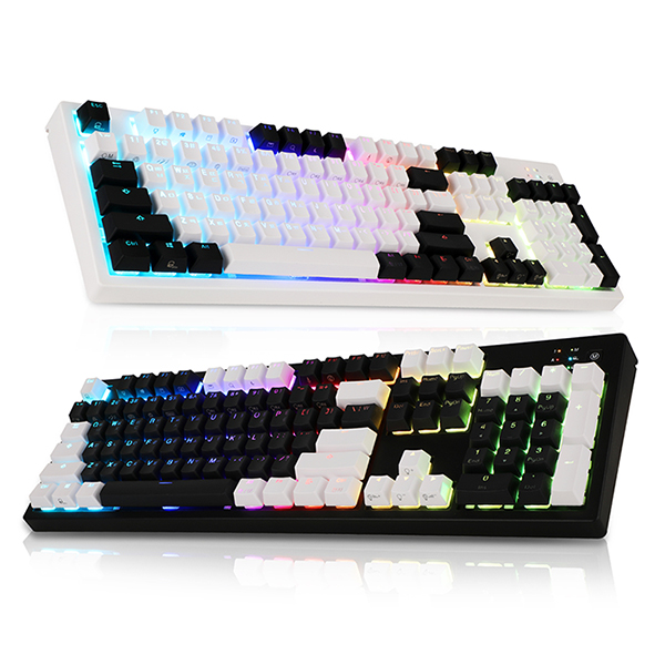 앱코 HACKER K997P PBT 투톤 RGB 완전방수 무접점 키보드 (화이트, 45g)_이미지