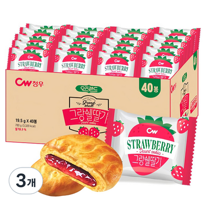 청우식품 오즈랜드 그랑쉘 딸기잼 쿠키 780g (3개)_이미지