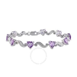 스털링 AMOUR 아무르 5 CT TGW Amethyst다이아몬드 하트 S 링크 실버 JMS007734_이미지