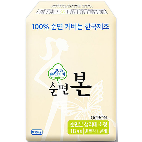 유기농본 순면본 생리대 소형 18매*12팩