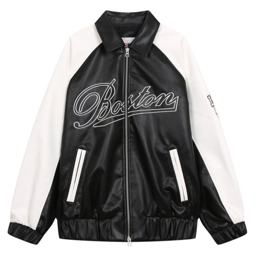 NBA N251JP112P BOS 아플리케 자수 레더 점퍼