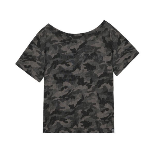 닉앤니콜 NICKNICOLE NICOLE CAMO ONE SHOULDER TOP_BLACK 25S음 UMMER 337731_이미지