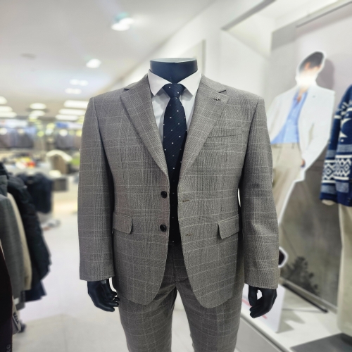 신원 지이크 멜란지그레이 멀티 글렌체크 레귤러핏 정장F2337GYM_BP