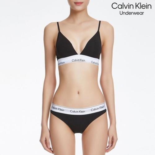 캘빈클라인 CALVIN KLEIN Underwear 모던 코튼 트라이 앵글 브라 T팬티 SET QF5650-F3786D-001