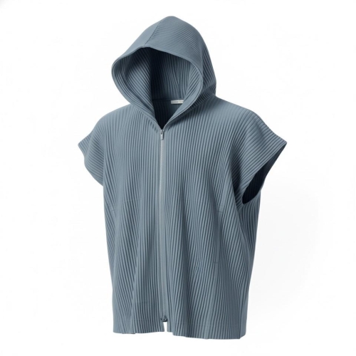 이세이미야케 HOMME PLISSE ISSEY MIYAKE 먼슬리 컬러 AUGUST 오버사이즈 후디 집업 조끼 HP58JL083-71_이미지