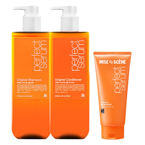 퍼펙트 오리지널 세럼 샴푸 680ml+컨디셔너 680ml+트리트먼트 330ml 3종세트