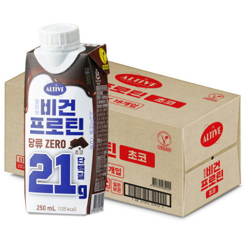 CJ제일제당 얼티브 비건프로틴 초코 250ml (18개)_이미지