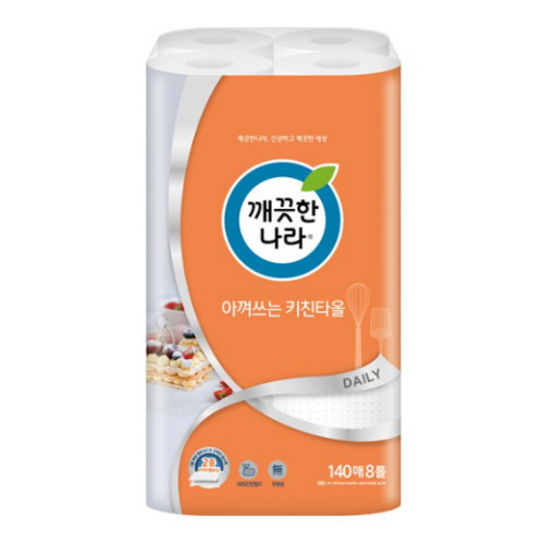 깨끗한나라 ㅤ아껴쓰는 키친타올 140매 (8롤) *6팩_이미지