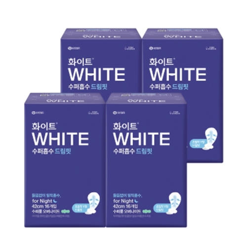 화이트 수퍼흡수 드림핏 수퍼롱 오버나이트 16개 (4팩(64개))_이미지