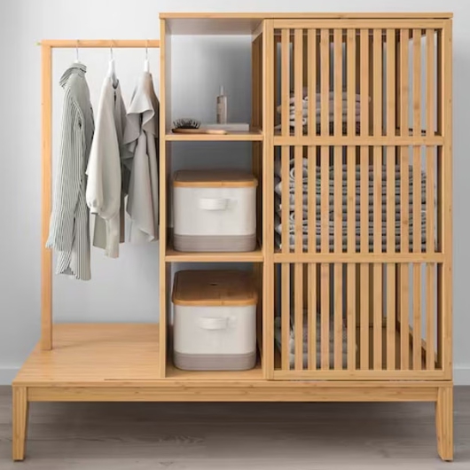 이케아  NORDKISA 노르드키사 오픈형 옷장+미닫이도어 1200 (123cm(높이))