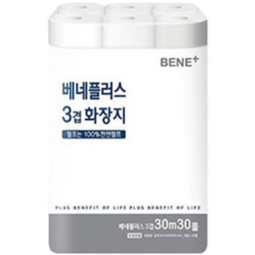 베네플러스 3겹 화장지 30m (30롤) *6팩_이미지