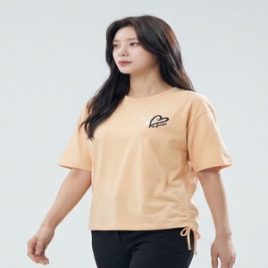 여성 포인트 프린트 와끼스트링 티셔츠_1I45308 51348_5009235069