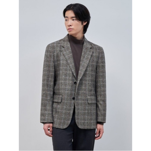 삼성물산 빈폴 코튼 혼방 브러쉬 체크 재킷 베이지 BC4811C05A_이미지