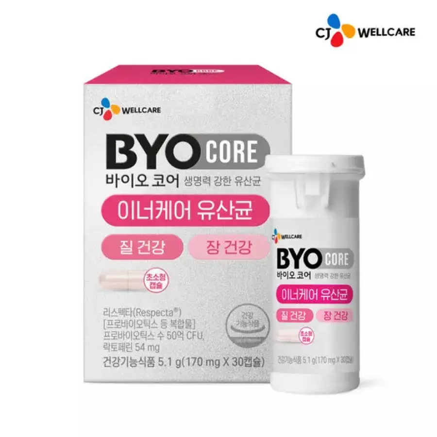 CJ웰케어 바이오코어 이너케어 질건강 유산균 170mg 30캡슐 (4개)_이미지