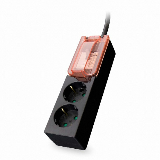 2구 배선차단 고용량 멀티탭 블랙