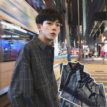 패션 긴팔 대학생 베이직 아이템 카라 체크셔츠_20484093_667501