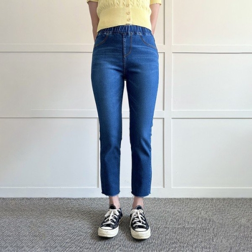 스판슬림일자데님팬츠 LOP590M407 빅사이즈