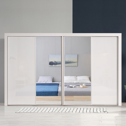 키높이 클래시 하이그로시 거울형 슬라이딩 옷장 12자세트