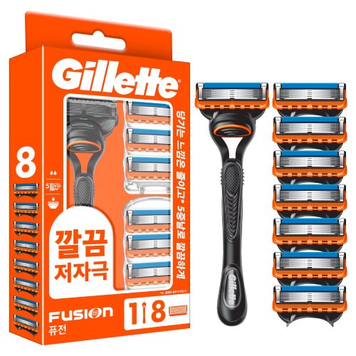 질레트 퓨전 매뉴얼 + 면도날 (면도기3개+날21개)_이미지
