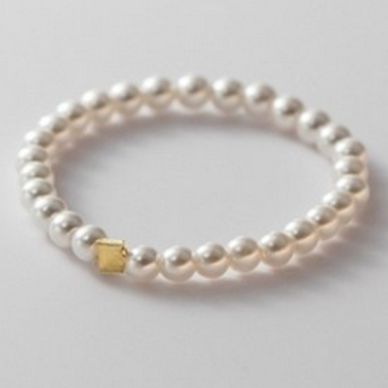 에르모사제이 실버 925 슬림 진주 스퀘어 펜던트 밴딩 R102_이미지