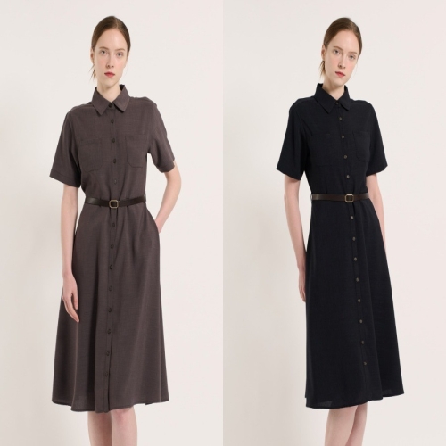 BCBG 여성 벨티드 투포켓 원피스 B5M4O683