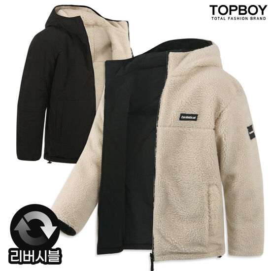탑보이 리버시블 양털 후드 집업 JW546