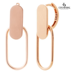 코스타스웨그 COSTARSWAG 14K귀걸이 DHE-DT417-18 웨이브코인귀걸이 18mm_이미지