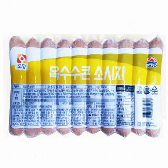사조대림 오양 옥수수콘 소시지 1kg (10개)_이미지