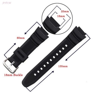 카시오 실리콘 스트랩 밴드 W-215 고무 스포츠 시계 팔찌 18mm AQS810W SGW300H MRW200H AEQ110W A..