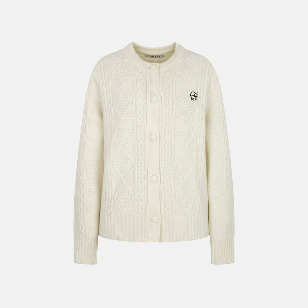 나이스클랍 라운드 케이블 가디건 N234PWKB21