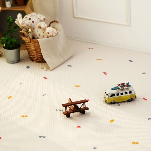 충무몰 큐티크레용 양면쿠션 놀이방매트 아이보리 + 그레이 + 베이지 XL 225 x 140 cm