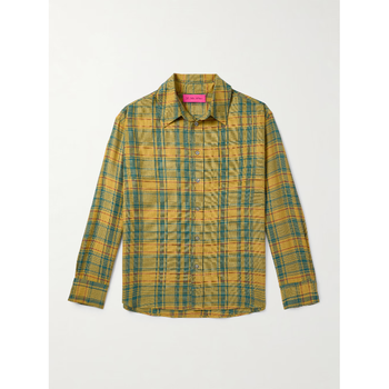 ����Ʈ THE ELDER S SMAN Yellow Pashmina Checked Wool and Cashmere Blend Shi..
