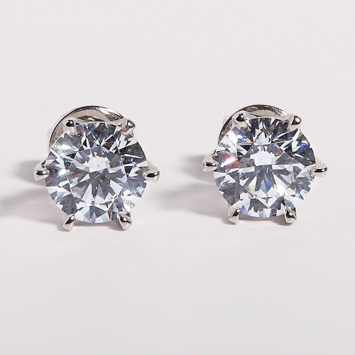 샤밍주얼리 18K 1캐럿 다이아 귀걸이 IGI GIA 랩 6프롱 솔리테어