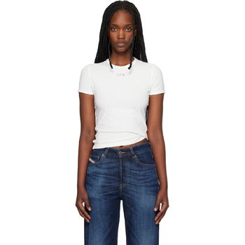 디젤 여성 화이트 T 언큐티스롱 OD 티셔츠 261001F110016