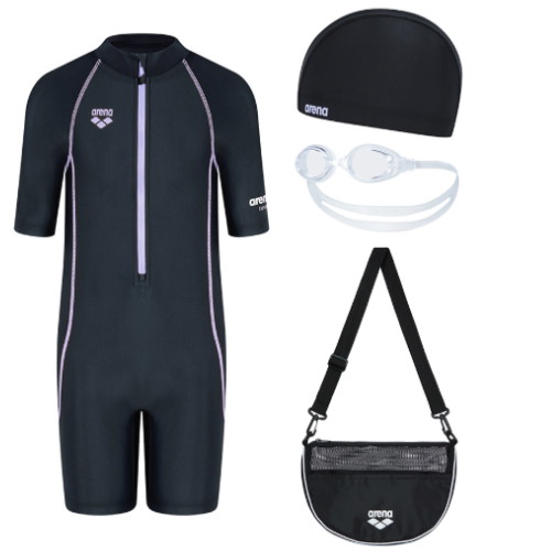 아레나 킥앤풀 여아동 3부 반신 슈트 키트 A5SG1KG03BLK_이미지