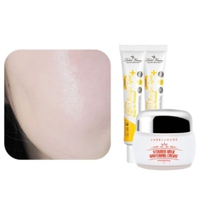 라벨영 미백SET/기미+검버섯+잡티제거 쇼킹효과레시피스팟토닝 프리미엄2개 + 쇼킹비타민우유미백크림 1개