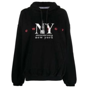 알렉산더왕 후드 티셔츠 UDC4231611 011 WASHED BLACK