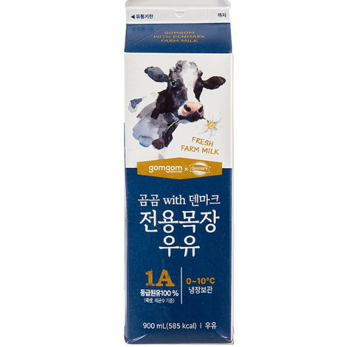 쿠팡 곰곰 with 덴마크 전용목장 우유 900ml (4개)_이미지