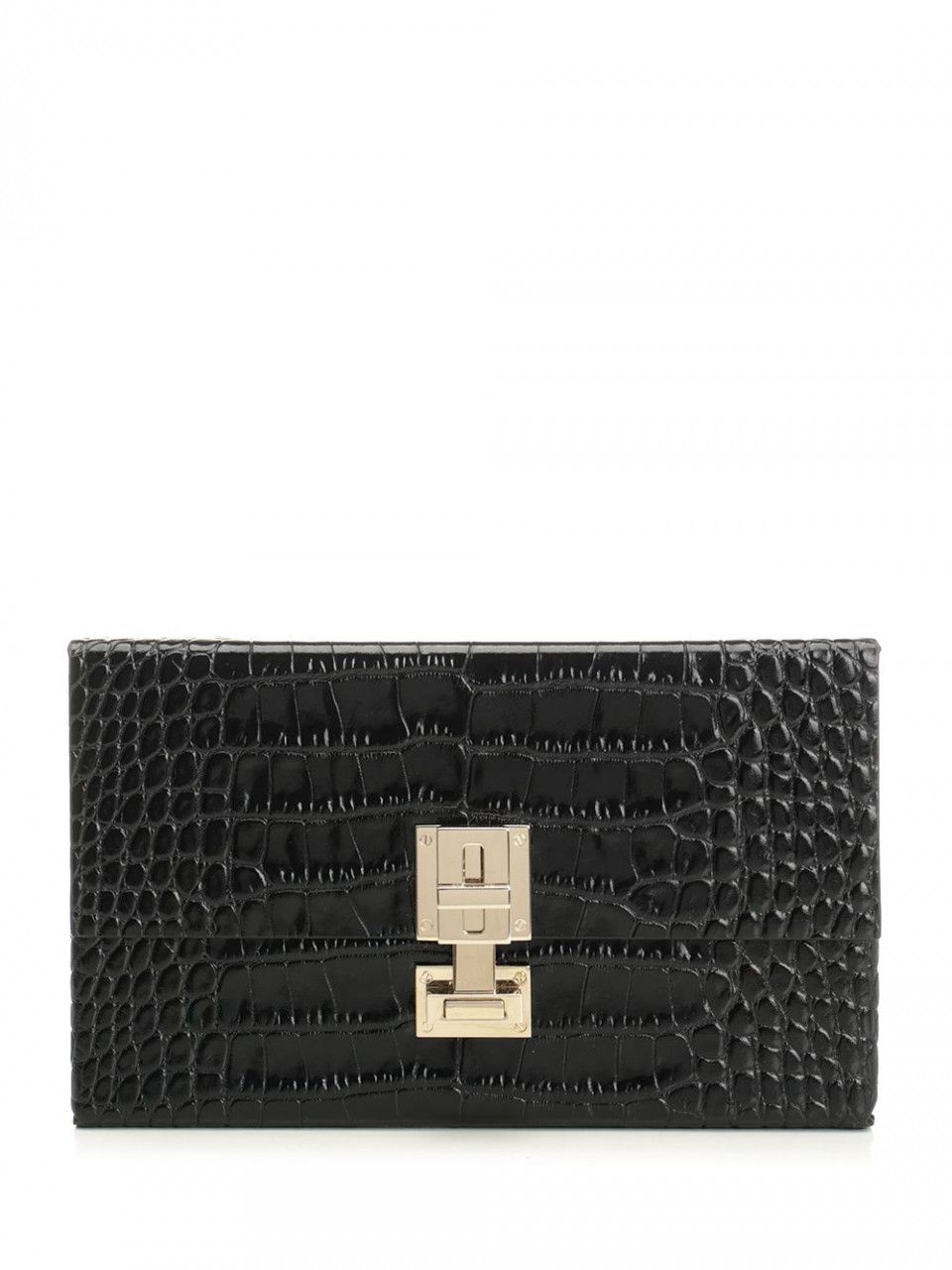  톰포드 라프리마 여성 샤이니 STAMPED CROC E/W 박스 파우치 L1920LCL395P NAA 블랙 /15