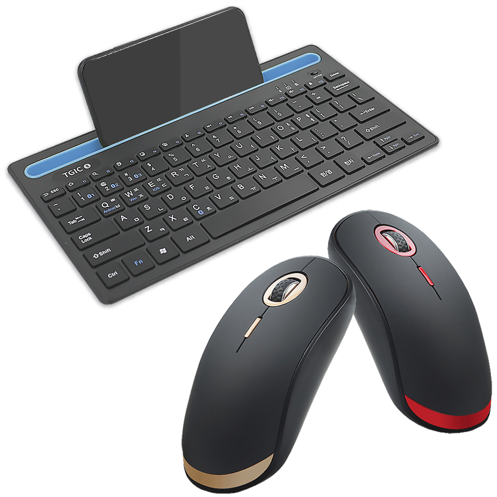 TGIC TGC-BK150 + BT102 키보드 마우스 세트 (그레이, 골드)_이미지