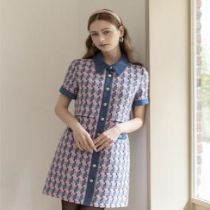 르니앤맥코이 데님배색반팔트위드원피스 ML04OP200HJY_이미지