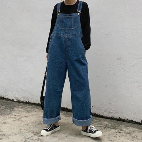 여성 데일리 와이드 데님 오버롤 팬츠 RLD-889