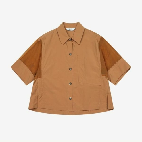 베스띠벨리 배색 와이드 5부 셔츠형 자켓E2157C_이미지