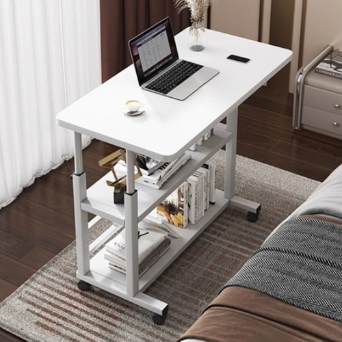 높이조절 이동식 3단 수납선반 사이드 노트북 테이블 80
