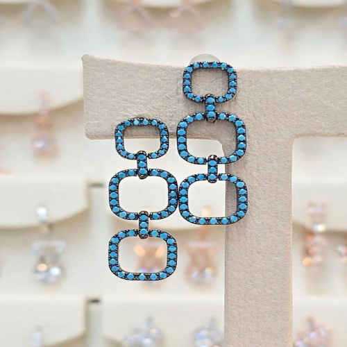 세이브존03 터키석 트리플 링크 드롭귀걸이 AQSSS1903A