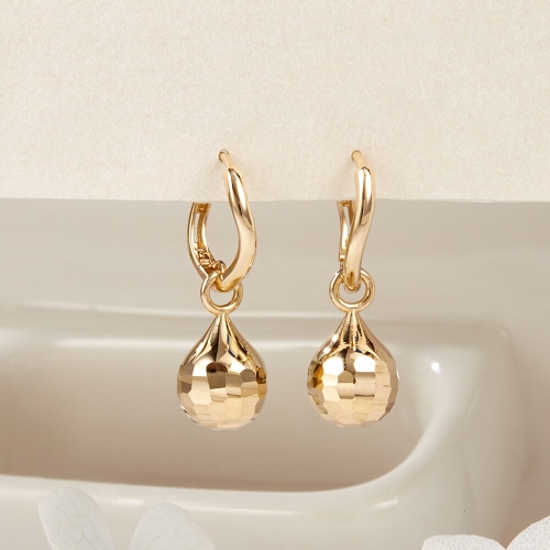 14K 물방울 컷팅 팔각볼 원터치 귀걸이 한쌍 PNE42103