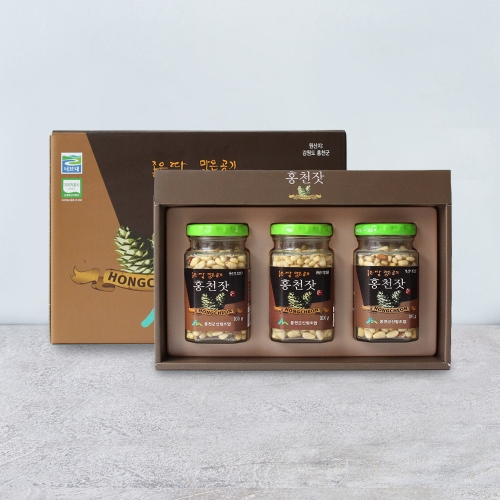 친환경팔도 홍천 잣 백잣 100g 3개 선물세트