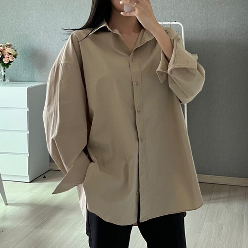 아이우먼 라운딩코튼박시남방 SMN328M209 빅사이즈_이미지