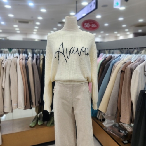  Ab.f.z 레터링 루즈핏 니트탑 ASY1HW36B