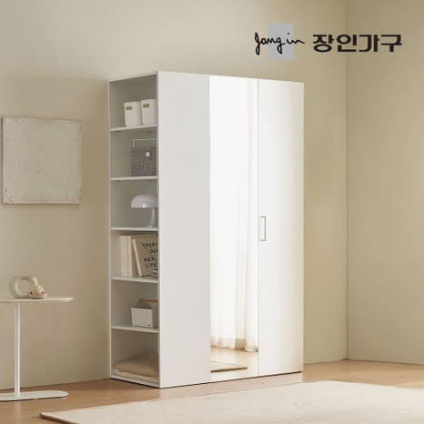 장인가구 노드 E0 폴딩도어 슬라이딩 거울 옷장 측면오픈장 C세트 1200_이미지